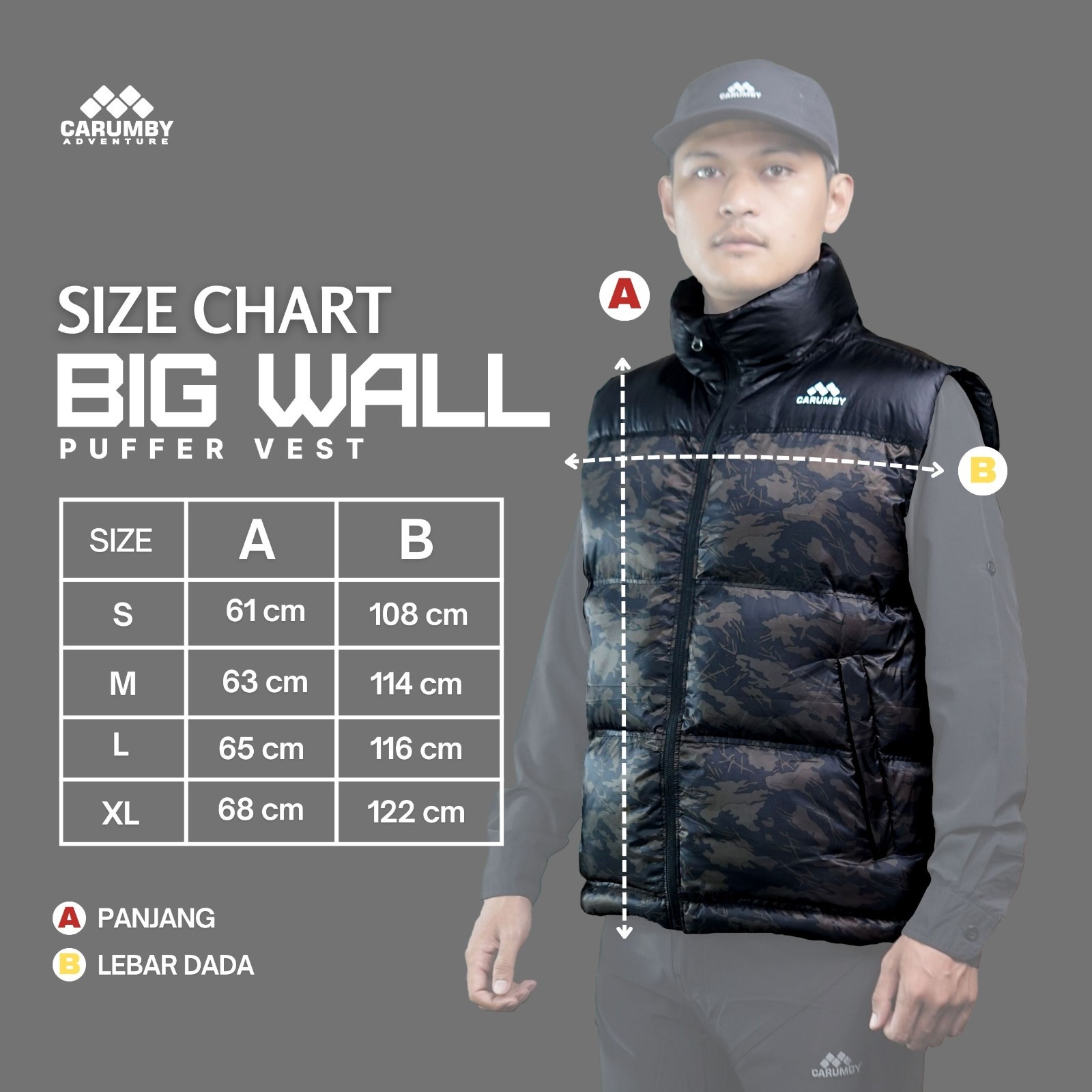 Vest BIGWALL Rompi Unisex Outdoor Carumby Adventure - Gambar 12